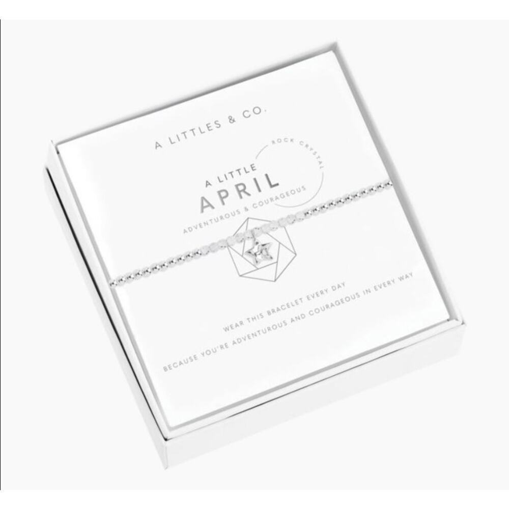 Katie Loxton April Bracelet Silver Star Charm + Leather Earrings Gift Minimalist